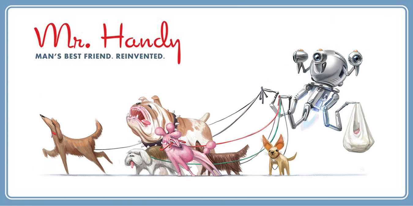 Advertisement for the RobCo Mr. Handy robot